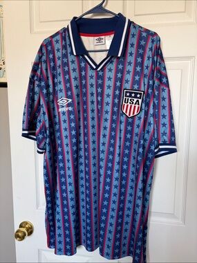 Umbro New Without Tags Blue and Red USA Star-Stripe Soccer Jersey World Cup